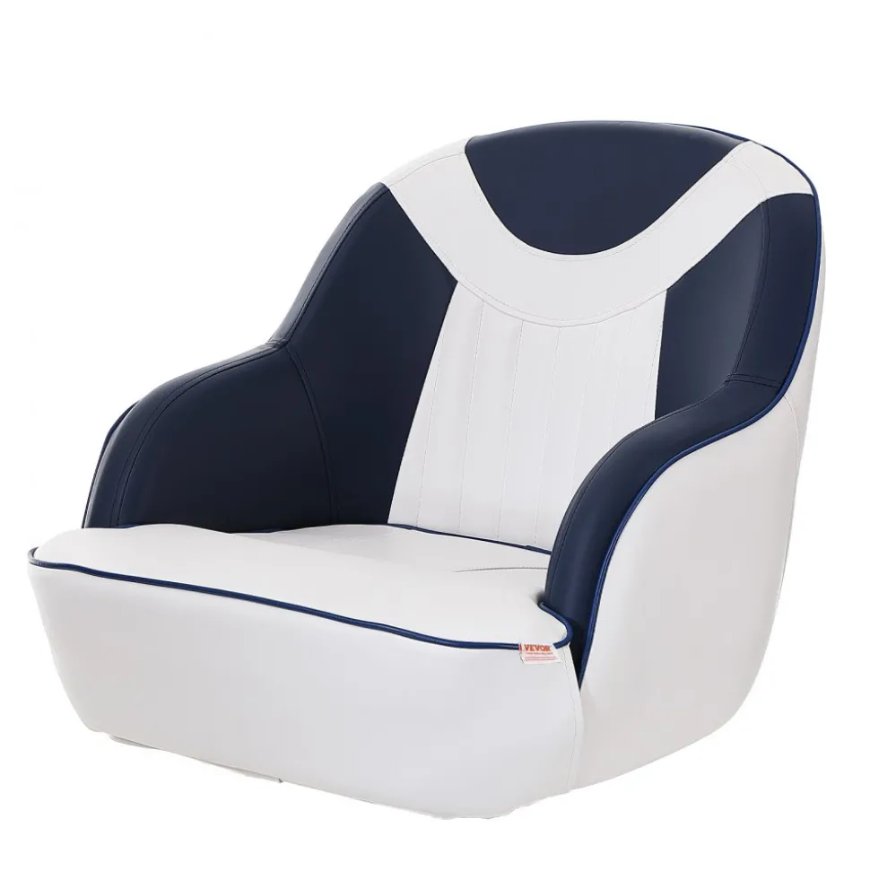 VEVOR Captain Bucket Seat, Pontoon Boat Seat with Thickened Sponge Padding, Boat Captain Chair for Fishing Boat, Sightseeing Boat, Speedboat, Canoe, 1-Piece