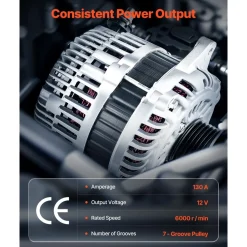 VEVOR Car Alternator 11341, Fit for Nissan Altima V6 3.5L 2007-2010, Maxima 2009-2010, Murano 2009-2014, Quest 2011-2017, for Saturn Aura 2007-2008, Automotive Replacement Alternator 11557, AMT0228