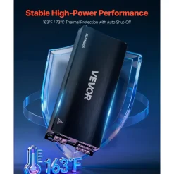 VEVOR Car Audio Amplifier, 5-Channel Bridgeable Car Amplifier, Multichannel Class D Stereo Amp, Max. 4 x 100W at 4 Ohms / 4 x 200W at 2 Ohms + 1 x 1000W at 2 Ohms / 1 x 500W at 4 Ohms, for Vehicles
