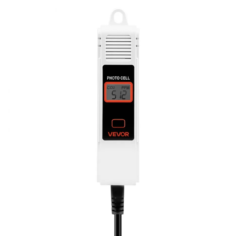 VEVOR Carbon Dioxide Monitoring Controller, Dual Outlets Carbon Dioxide Controller, CO2 Meter Monitor Day and Night Detection Feature, NDIR CO2 Sensor for Green House, Laboratories, Classrooms, Home