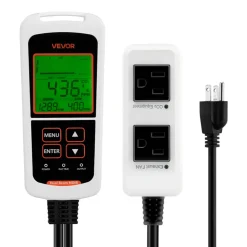 VEVOR Carbon Dioxide Monitoring Controller, Dual Outlets CO2 Monitor & Controller, Carbon Dioxide Sensor Day and Night Detection Feature, NDIR CO2 Sensor for Greenhouse, Laboratories, Classrooms, Home