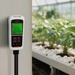 VEVOR Carbon Dioxide Monitoring Controller, Dual Outlets CO2 Monitor & Controller, Carbon Dioxide Sensor Day and Night Detection Feature, NDIR CO2 Sensor for Greenhouse, Laboratories, Classrooms, Home