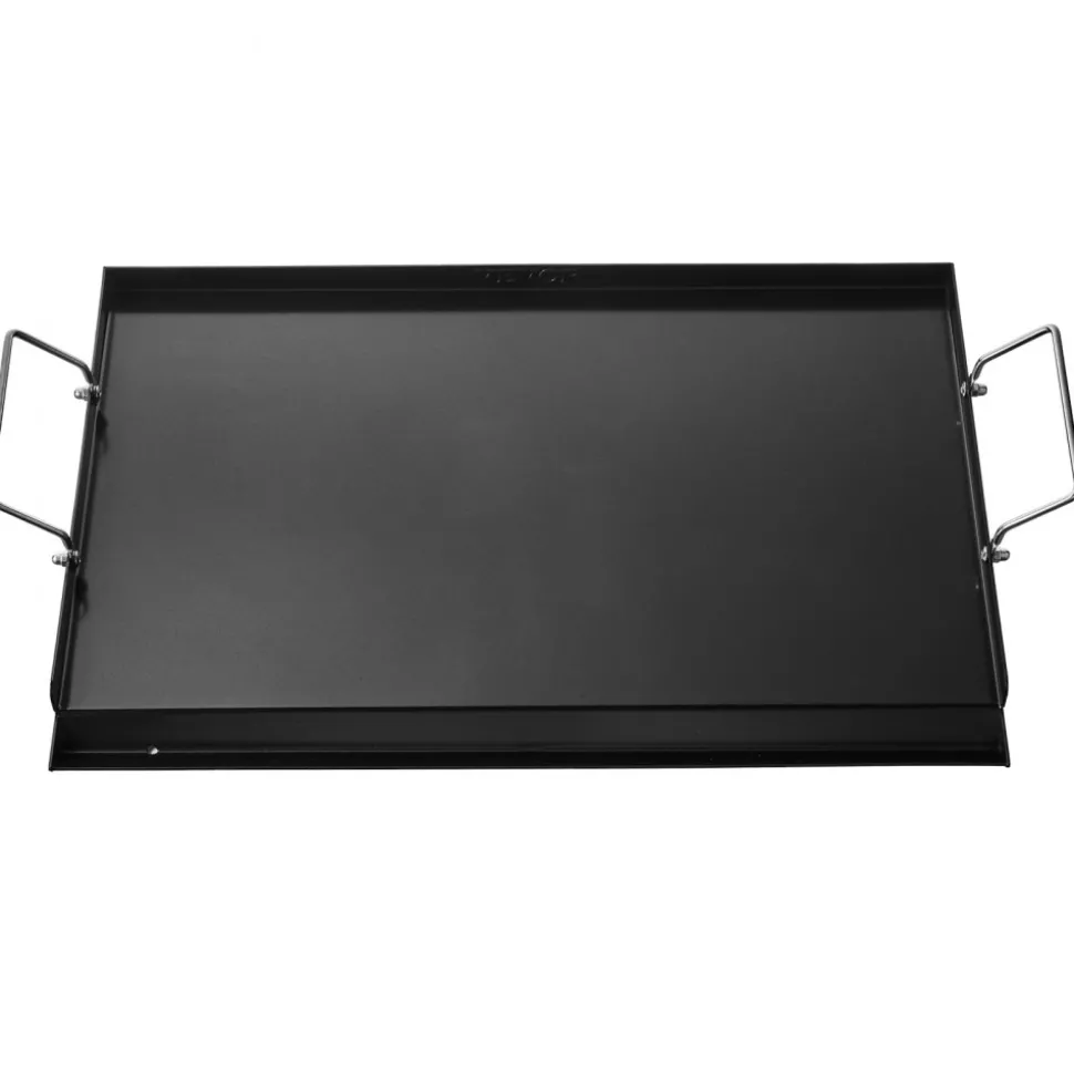 VEVOR Carbon Steel Griddle, 24x16 inch Universal Flat Top Rectangular Plate, Gas Grill Griddle for BBQ Grill, Teppanyaki, Portable Family Cookware with Handle, for Camping Tailgating Party