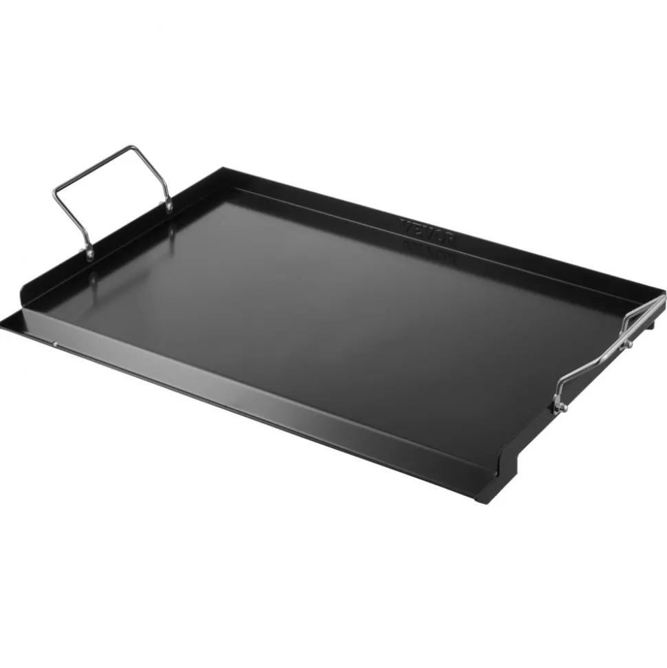 VEVOR Carbon Steel Griddle, 24x16 inch Universal Flat Top Rectangular Plate, Gas Grill Griddle for BBQ Grill, Teppanyaki, Portable Family Cookware with Handle, for Camping Tailgating Party