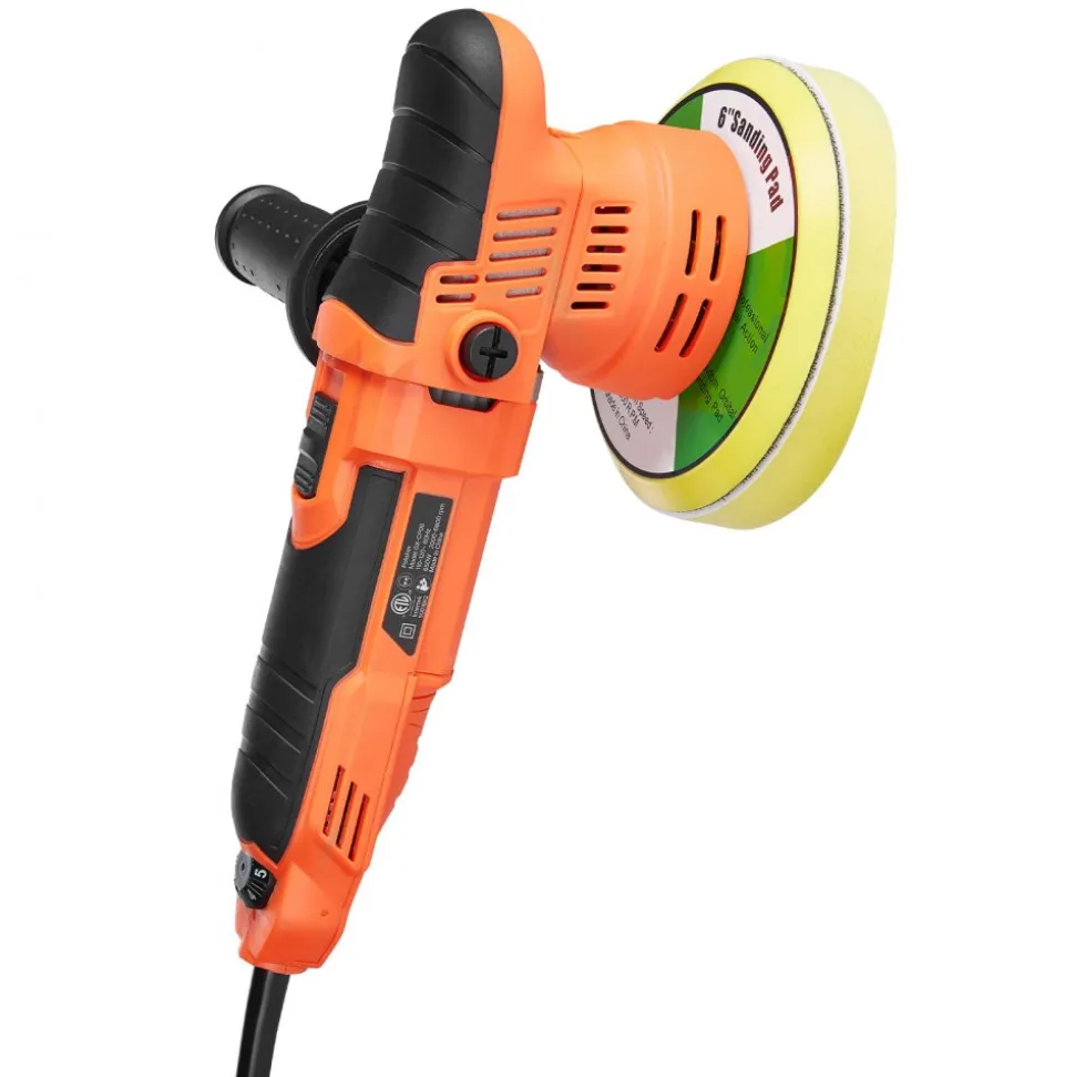 VEVOR Car Buffer Polisher, 6-Inch Dual Action Polisher Buffer Waxer, 650W 6 Variable Speeds 2000-6800RPM Random Orbital Polisher Kit for Cars Detailing, Waxing, Polishing