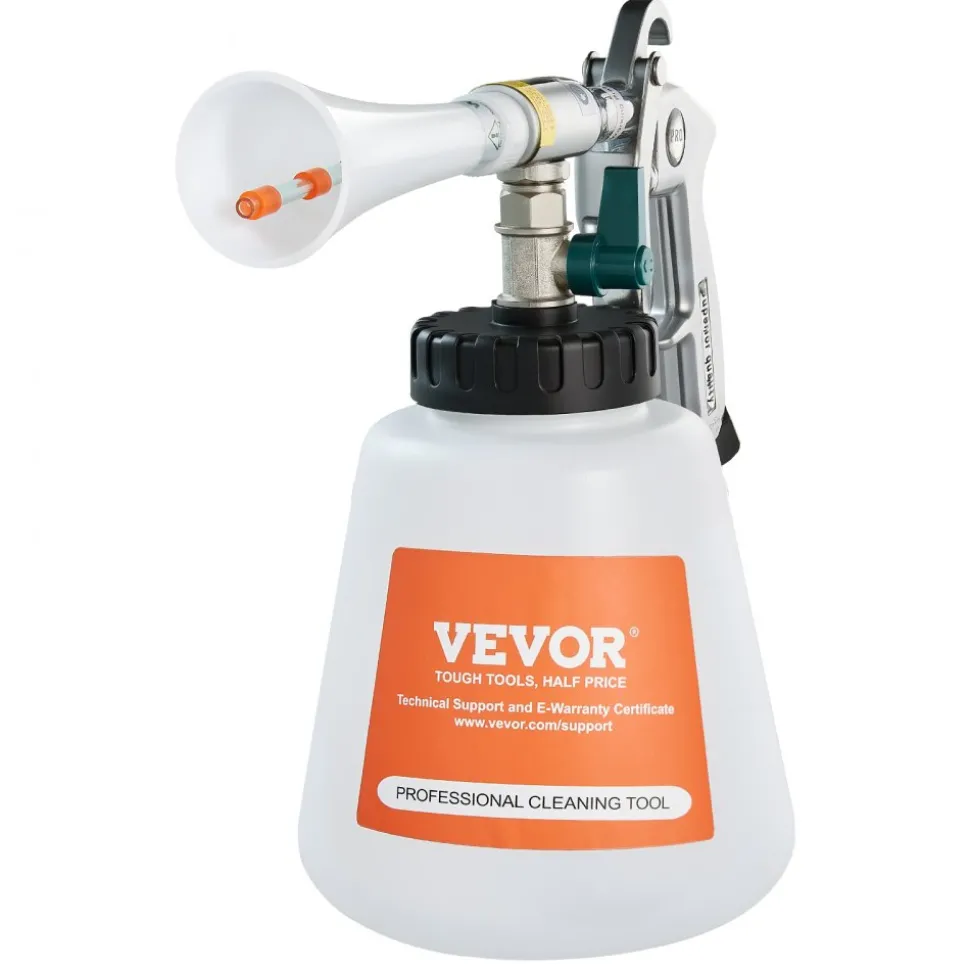 VEVOR Car Cleaning Gun, 6-9.2 Bar High-Pressure Air Blow Gun with 2 Set Nozzles & 1L Liquid Bottle, Vortex Cleaning Gun, Quickly Blasts Dirt and Dust from Surface, Work with 1/4 NPT Air Compressor