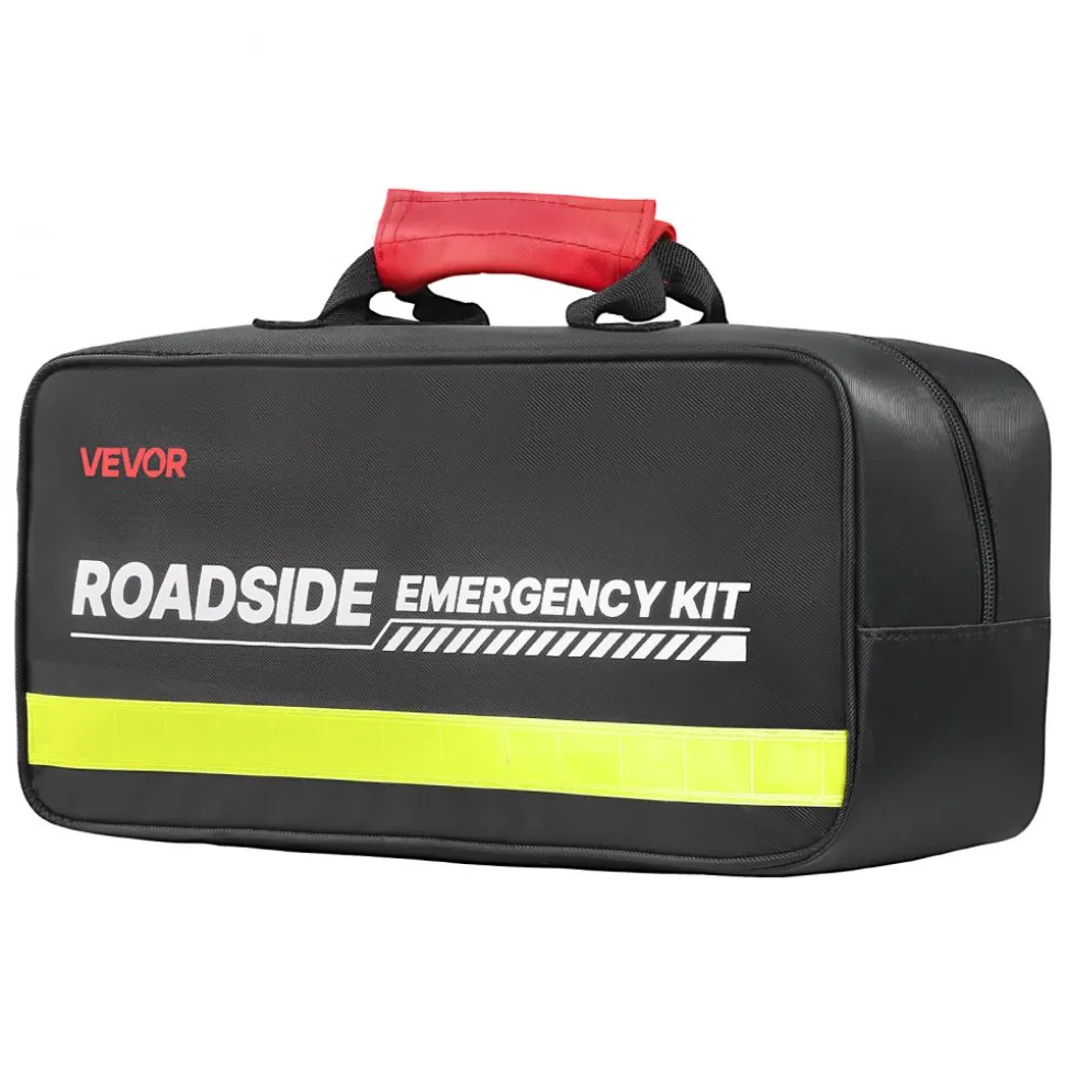 VEVOR Car Emergency Kit, 2-in-1 First Aid Kit with Jumper Cables, Essential Roadside Emergency Car Kits for Vehicle, Travel and Home, 32-Piece Auto Road Side Assistance Tools with Medical Aid Kits