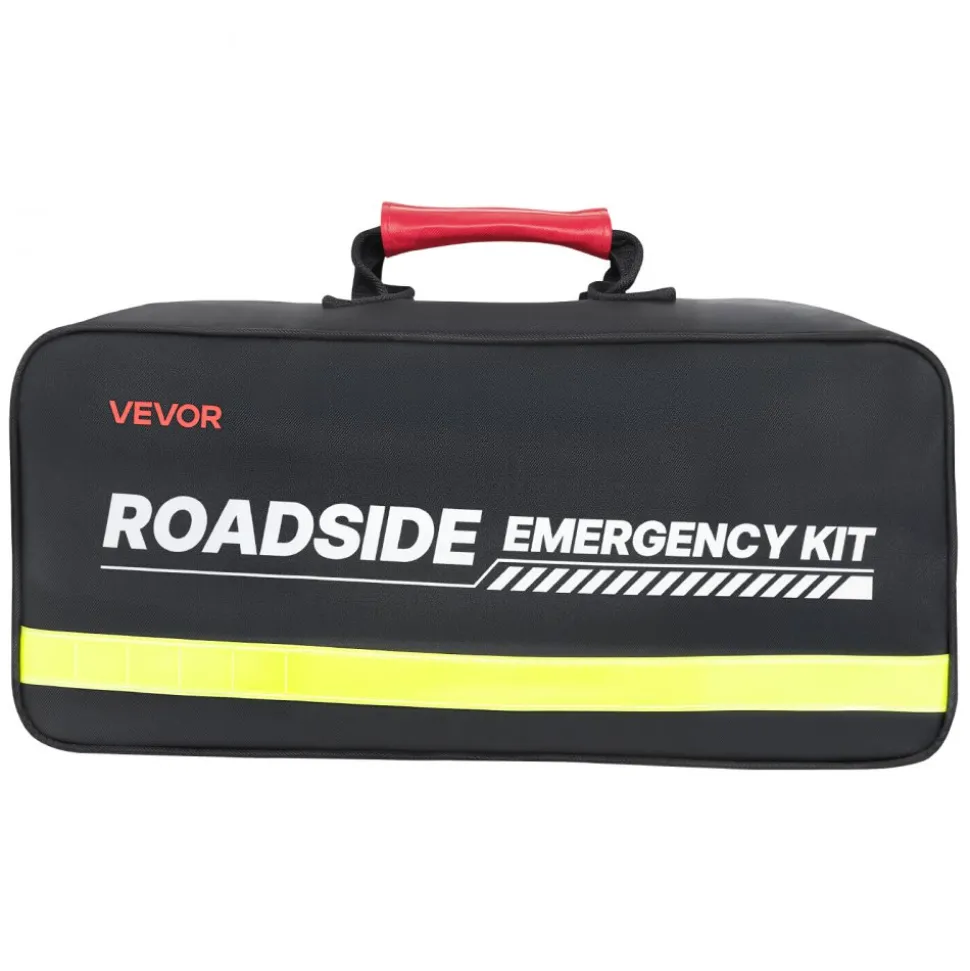 VEVOR Car Emergency Kit, 2-in-1 First Aid Kit with Jumper Cables, Essential Roadside Emergency Car Kits for Vehicle, Travel and Home, 32-Piece Auto Road Side Assistance Tools with Medical Aid Kits