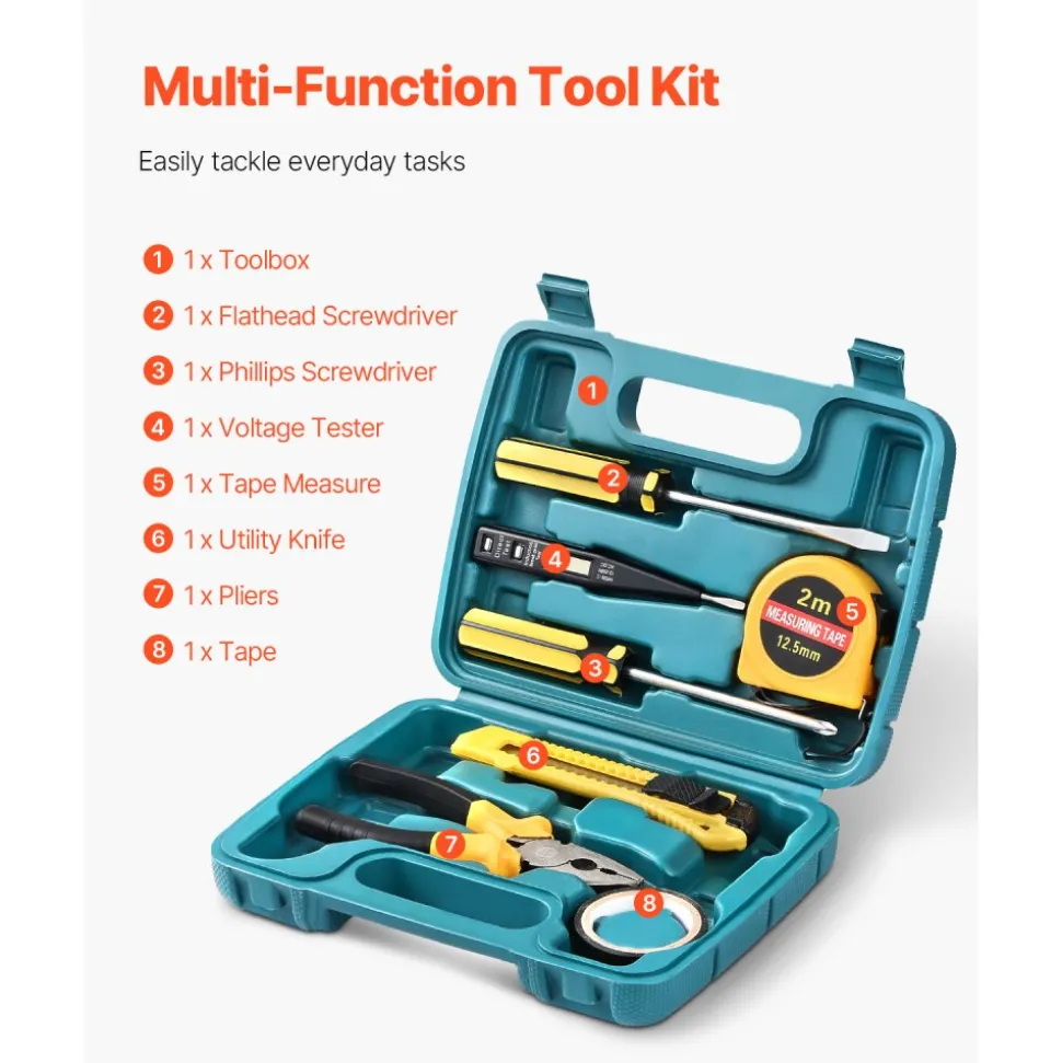 VEVOR Car Emergency Kit, 2-in-1 First Aid Kit with Jumper Cables, Essential Roadside Emergency Car Kits for Vehicle, Travel and Home, 32-Piece Auto Road Side Assistance Tools with Medical Aid Kits