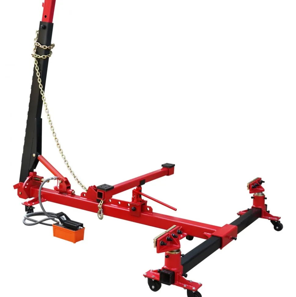 VEVOR Car Frame Puller Set, 6 Ton PSI Air Pump Frame Puller, 10000 PSI Foot-Operated Hydraulic Pump, 3 Ton Air Bag Jack, Auto Body Frame Straightener, with Double-Head Clamps And Casters