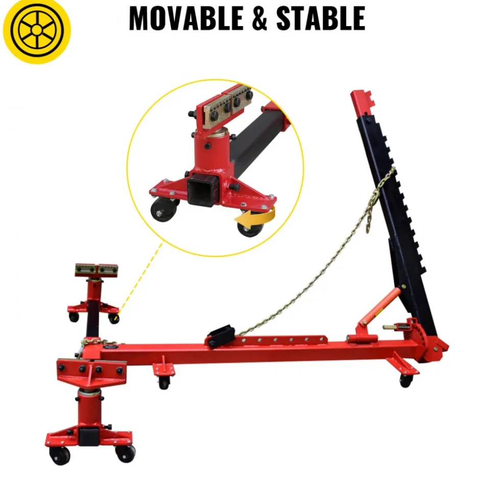 VEVOR Car Frame Puller Set, 6 Ton PSI Air Pump Frame Puller, 10000 PSI Foot-Operated Hydraulic Pump, 3 Ton Air Bag Jack, Auto Body Frame Straightener, with Double-Head Clamps And Casters