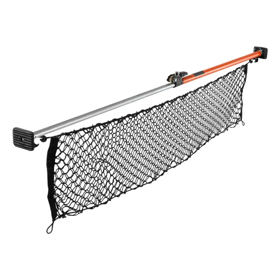 VEVOR Cargo Bar, Cargo Bar Adjustable from 40" to 73", Heavy-duty Steel Cargos Stabilizer with Storage Net & Non-Slip Foot Pads, Telescoping Load Lock Bars Stop Sliding for SUVs, Sedans