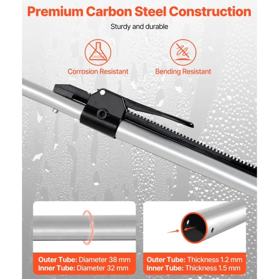 VEVOR Cargo Bar, Cargo Bar Adjustable from 89" to 104", Heavy-duty Steel Cargos Stabilizer with Non-Slip Foot Pads, Truck Bed Load Lock Bars for Box Trucks, Semi-Trailers, Trailers (2PCS)