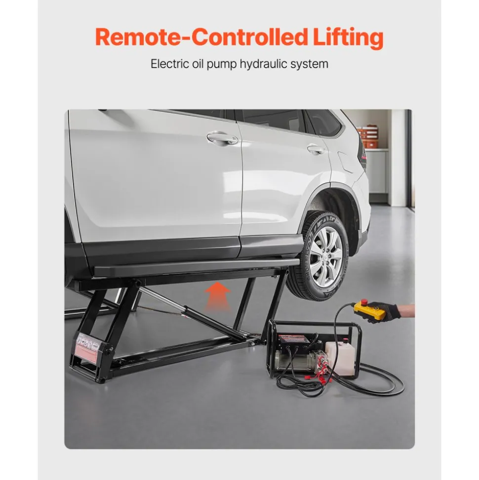 VEVOR Car Lift, 7000 lbs Capacity Car Lifts for Home Garage, 3-Level Adjustable with 29.4" Lift Height & Remote Control, Auto Lock Portable Car Lift with 4 Rubber Pads & 4 Lifting Columns