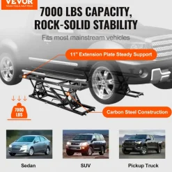 VEVOR Car Lift, 7,000 LBS Capacity Portable Car Lift, with Extended-Length Plates, 26.8