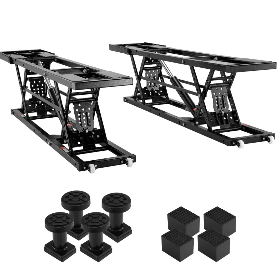 VEVOR Car Lift, 7,000 LBS Capacity Portable Car Lift, with Extended-Length Plates, 26.8" Max. Height, Heavy-duty Carbon Steel Truck Lift with 120V Power Unit, Auto Car Jack Lifts for Home Garage Shop