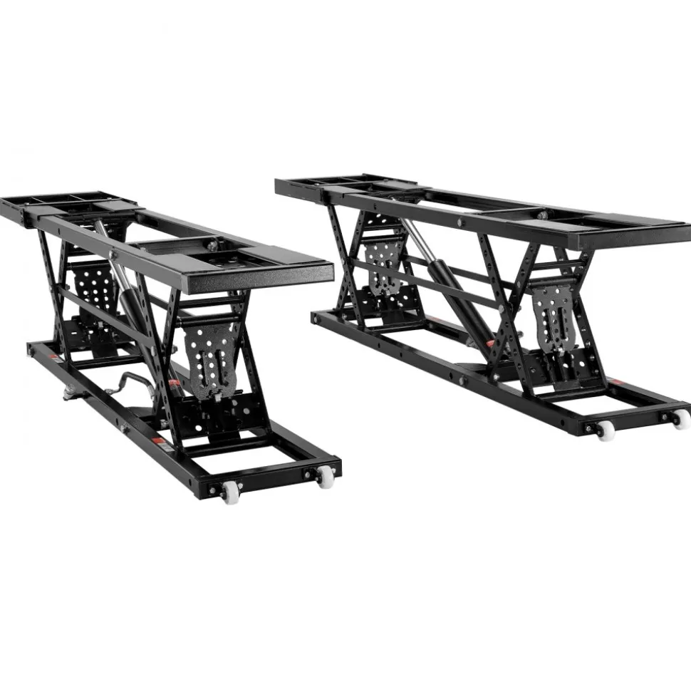 VEVOR Car Lift, 25.6" Max. Height, 5,000 LBS Capacity Portable Car Lift, with Extended-Length Plates, Heavy-duty Carbon Steel Truck Lift with 120V Power Unit, Auto Car Jack Lifts for Home Garage Shop