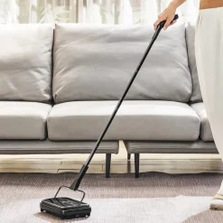 VEVOR Carpet Sweeper, 7.87 in Sweeping Paths, Floor Sweeper Manual Non Electric, 300 ml Dustbin Capacity with Comb for Home Office Rugs Hardwood Surfaces Wood Floors Laminate, Cleans Dust Pet Hair