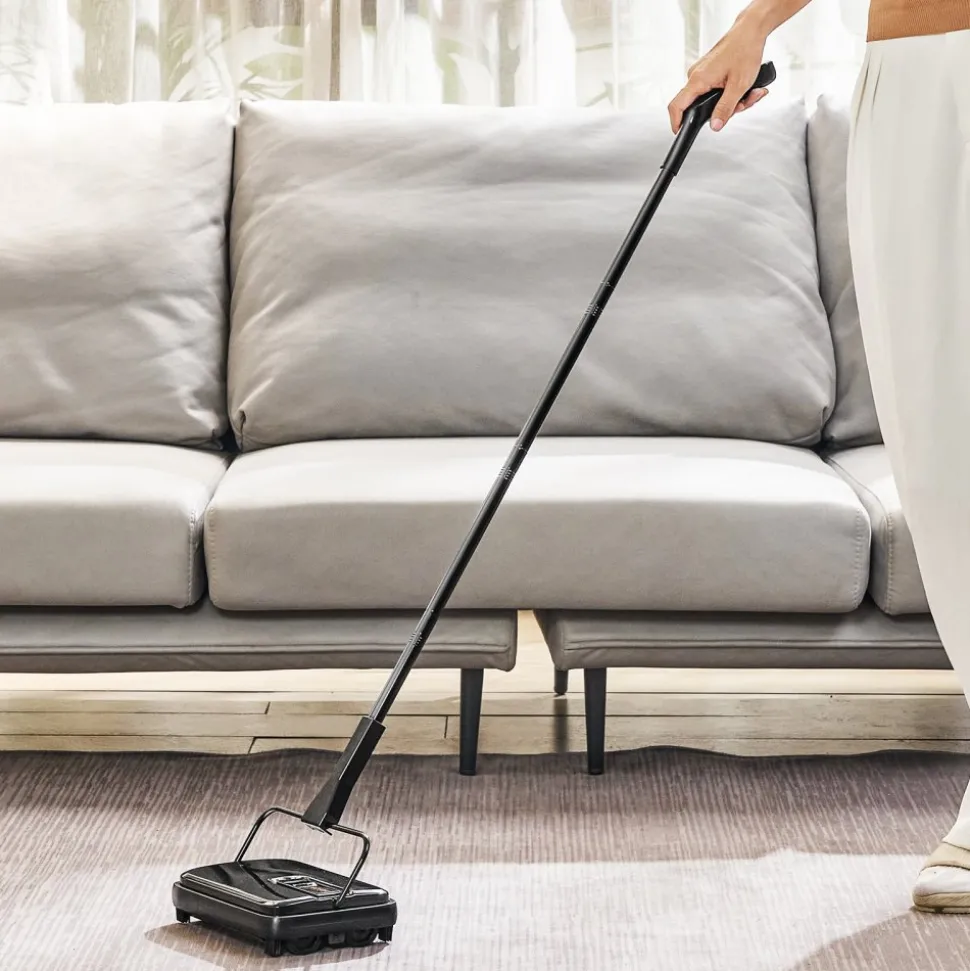 VEVOR Carpet Sweeper, 7.87 in Sweeping Paths, Floor Sweeper Manual Non Electric, 300 ml Dustbin Capacity with Comb for Home Office Rugs Hardwood Surfaces Wood Floors Laminate, Cleans Dust Pet Hair