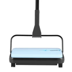 VEVOR Carpet Sweeper Manual, Floor Sweeper with 300 ml Dustbin Capacity Easy to Empty, 6.7 inch Cleaning Width for Home Office Carpets Pet Hair Dust, Blue