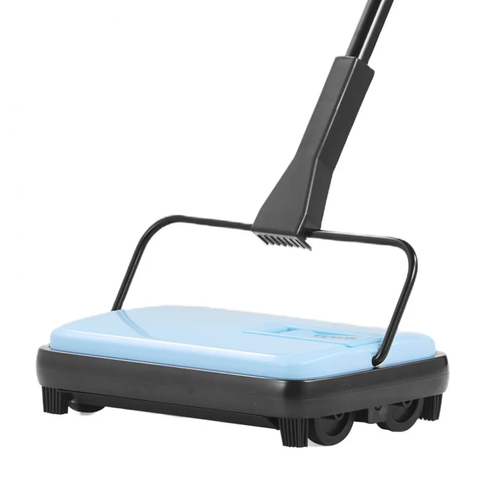 VEVOR Carpet Sweeper Manual, Floor Sweeper with 300 ml Dustbin Capacity Easy to Empty, 6.7 inch Cleaning Width for Home Office Carpets Pet Hair Dust, Blue