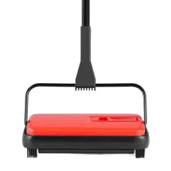 VEVOR Carpet Sweeper Manual, Floor Sweeper with 300 ml Dustbin Capacity Easy to Empty, 6.7 inch Cleaning Width for Home Office Carpets Pet Hair Dust, Red
