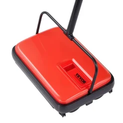 VEVOR Carpet Sweeper Manual, Floor Sweeper with 300 ml Dustbin Capacity Easy to Empty, 6.7 inch Cleaning Width for Home Office Carpets Pet Hair Dust, Red