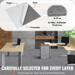 VEVOR Carpet Tiles Peel and Stick, 24” x 24” Squares Self Adhesive Carpet Floor Tile, Soft Padded Carpet Tiles, Easy Install DIY for Bedroom Living Room Indoor Outdoor (9Tiles, Light Gray)