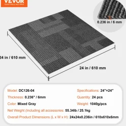 VEVOR Carpet Tiles Reusable, 24