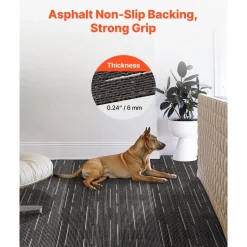 VEVOR Carpet Tiles Reusable 24x24 inch, 24 PCS Modular Carpet Square Rug, Commercial Floor Soft Padded for Seamless Cover 96sq.ft, Easy DIY Replacement for Living Room Bedroom Office Indoor,Gray