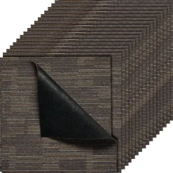VEVOR Carpet Tiles Reusable 24x24 inch, 24 PCS Modular Carpet Square Rug, Commercial Floor Soft Padded for Seamless Cover 96sq.ft², Easy DIY for Living Room Bedroom Office Indoor,Gray & Brown