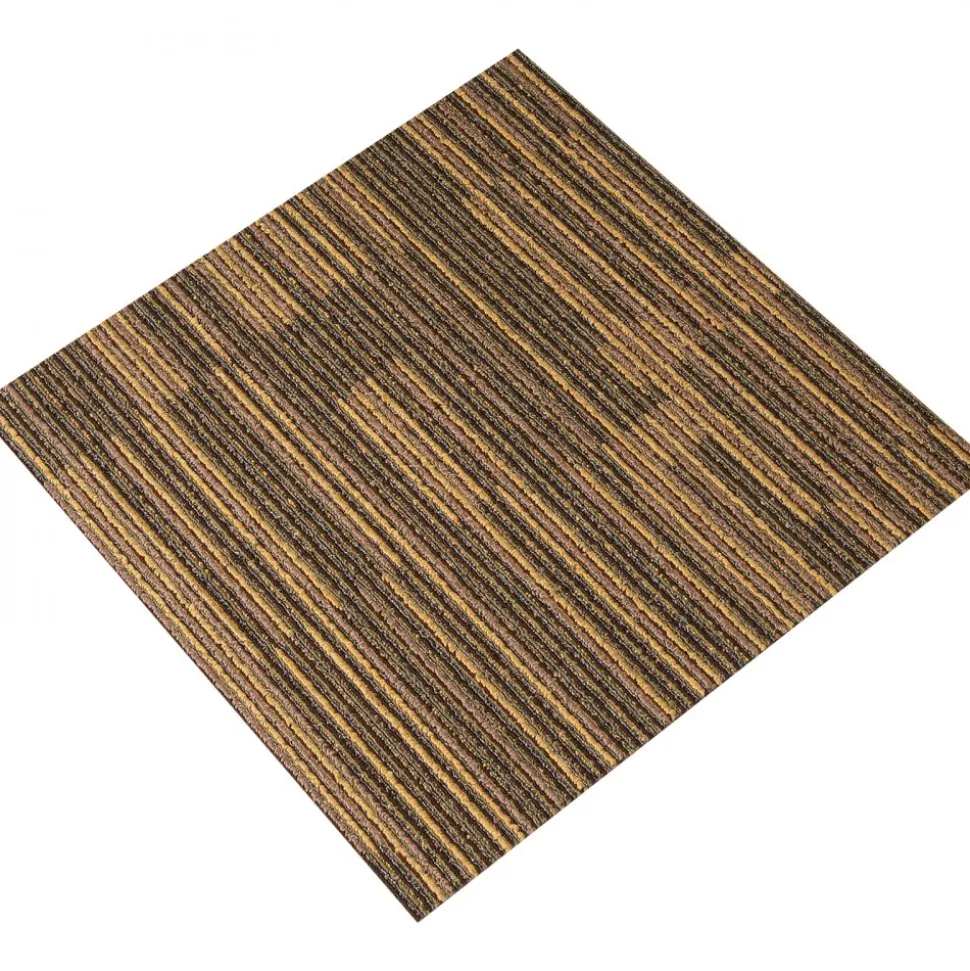 VEVOR Carpet Tiles Reusable, 20"x 20"Carpet Squares With Padding Attached, Soft Padded Carpet Tiles, Easy Install DIY for Bedroom Living Room (12Tiles, Mixed Brown)