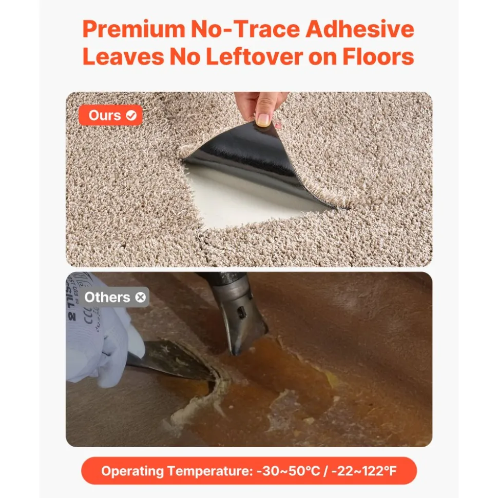 VEVOR Carpet Tiles 18x18 inch, 10 Pack Carpet Square Rug Detachable & Damage-free, Self Adhesive Home Floor Soft Plush Padded for 22.5sq.ft Coverage, Easy DIY for Living Room & Bedroom, Light Brown
