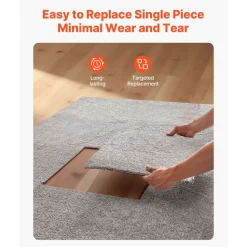 VEVOR Carpet Tiles 24x24 inch, 20 Pack Peel and Stick Carpet Square Rug, Self Adhesive Commercial Floor Soft Padded for Seamless Cover 80sq.ft², Easy DIY Replacement for Living Room Office,Dark Brown