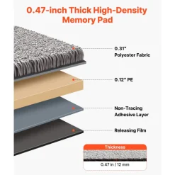 VEVOR Carpet Tiles 24x24 inch, 20 Pack Peel and Stick Carpet Square Rug, Self Adhesive Commercial Floor Soft Padded for Seamless Cover 80sq.ft², Easy DIY Replacement for Living Room Office,Dark Brown