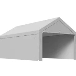 VEVOR Carport Replacement Canopy, 20 x 20 ft Potable Garage Tent Top Tarp with Sidewalls, UV-Resistant & Waterproof, Heavy Duty Car Shelter Tarp with Ball Buggees, Grey, Frame Not Included