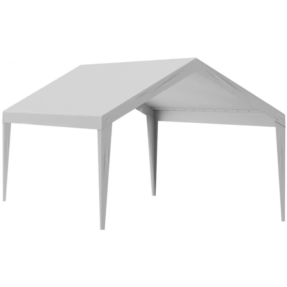 VEVOR Carport Replacement Canopy Cover 12 x 20 ft, Garage Top Tent Shelter Tarp Heavy-Duty Waterproof & UV Protected, Easy Installation with Ball Bungees,Grey (Only Top Cover, Frame Not Include)