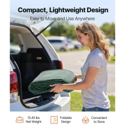 VEVOR Carport Replacement Canopy, 10 x 20 ft Potable Garage Tent Top Tarp, UV-Resistant & Waterproof Car Shelter Tarp, Heavy Duty Car Port Cover with Ball Buggees, Dark Green, Frame Not Included
