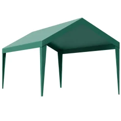 VEVOR Carport Replacement Canopy, 10 x 20 ft Potable Garage Tent Top Tarp, UV-Resistant & Waterproof Car Shelter Tarp, Heavy Duty Car Port Cover with Ball Buggees, Dark Green, Frame Not Included