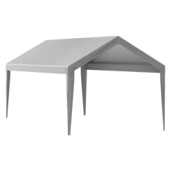 VEVOR Carport Replacement Canopy Cover 10 x 20 ft, Garage Top Tent Shelter Tarp Heavy-Duty Waterproof & UV Protected, Easy Installation with Ball Bungees,Grey (Only Top Cover, Frame Not Include)
