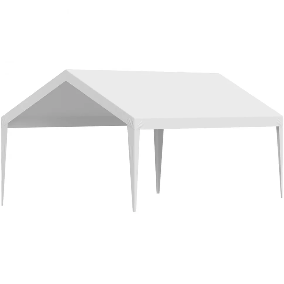 VEVOR Carport Replacement Canopy Cover 10 x 20 ft, Garage Top Tent Shelter Tarp Heavy-Duty Waterproof & UV Protected, Easy Installation with Ball Bungees,Beige (Only Top Cover, Frame Not Include)