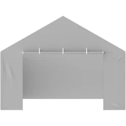 VEVOR Carport Replacement Canopy Cover Side Wall 13 x 20 ft, Garage Tent Shelter Tarp Heavy-Duty Waterproof & UV Protected, Easy Installation with Ball Bungees,Grey (Top and Frame Not Included)