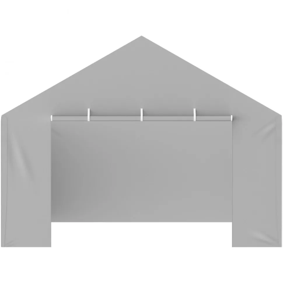 VEVOR Carport Replacement Canopy Cover Side Wall 13 x 20 ft, Garage Tent Shelter Tarp Heavy-Duty Waterproof & UV Protected, Easy Installation with Ball Bungees,Grey (Top and Frame Not Included)
