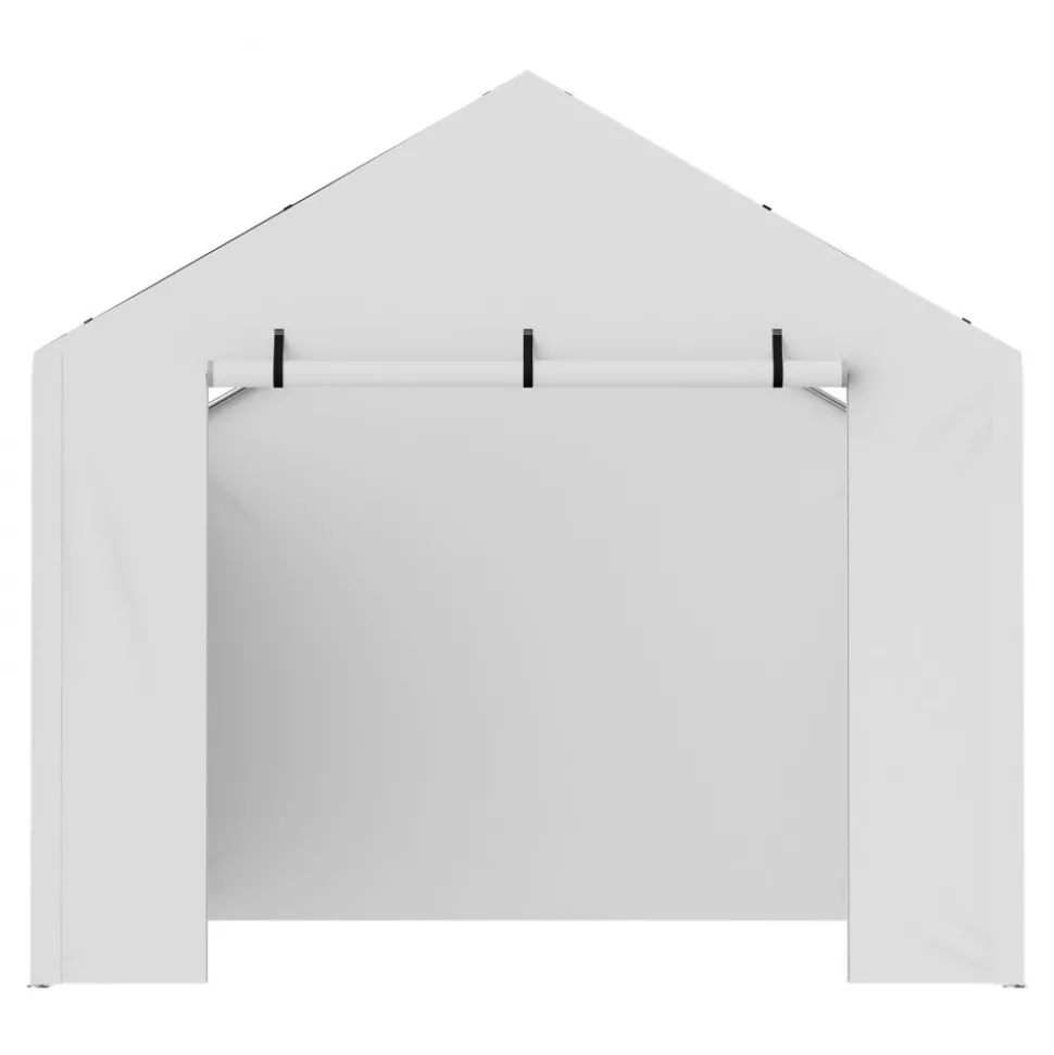 VEVOR Carport Replacement Canopy Cover Side Wall 10 x 20 ft, Garage Tent Shelter Tarp Heavy-Duty Waterproof & UV Protected, Easy Installation with Ball Bungees,White (Top and Frame Not Included)
