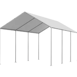 VEVOR Carport Replacement Canopy, 10 x 20 ft Potable Garage Tent Top Tarp, UV-Resistant & Waterproof Car Shelter Tarp, Heavy Duty Car Port Cover with Ball Buggees, Grey, Frame Not Included