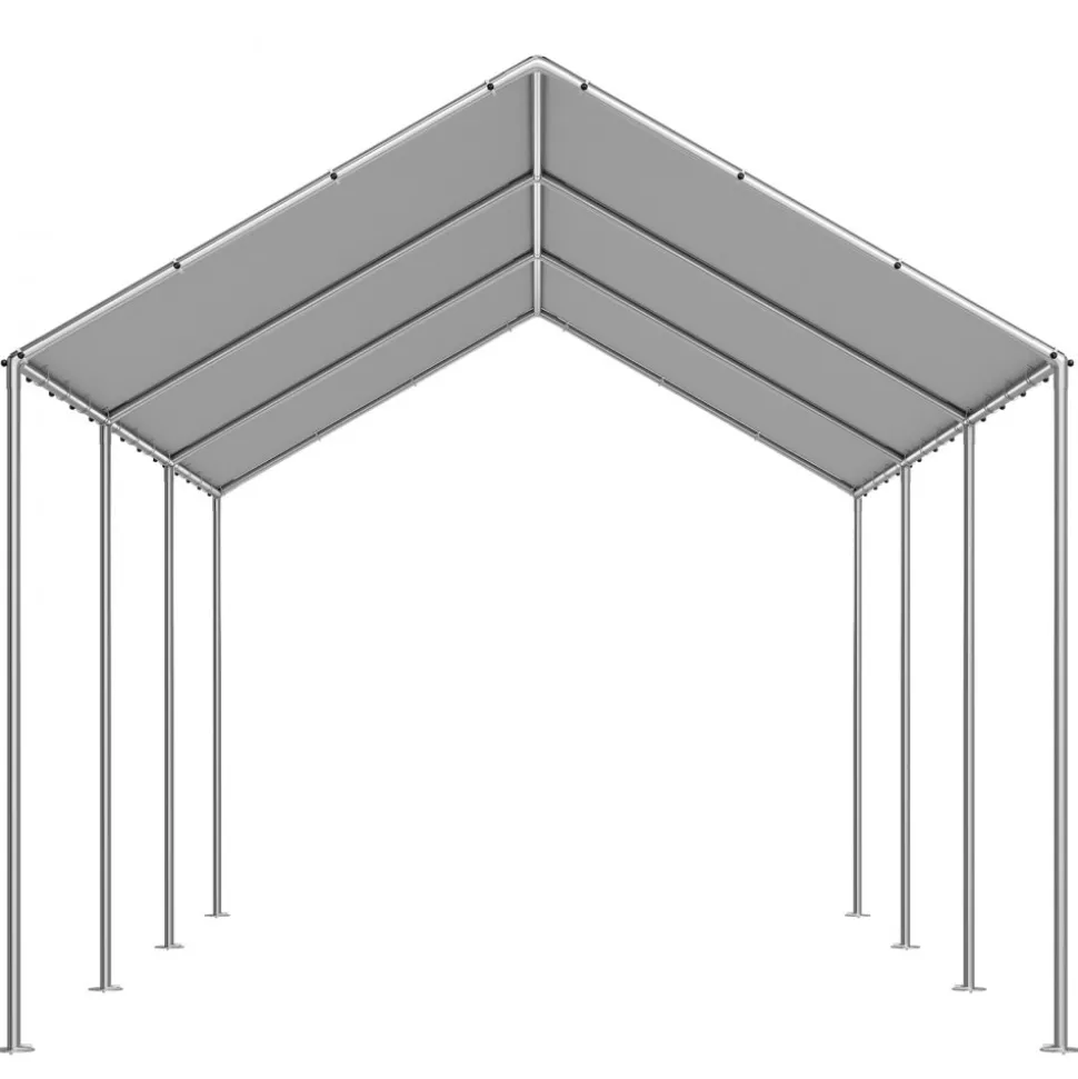 VEVOR Carport Replacement Canopy, 10 x 20 ft Potable Garage Tent Top Tarp, UV-Resistant & Waterproof Car Shelter Tarp, Heavy Duty Car Port Cover with Ball Buggees, Grey, Frame Not Included