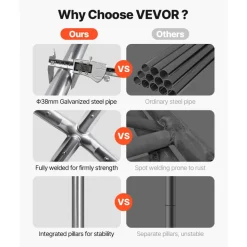VEVOR Carport, 12 x 20 FT Outdoor Car Canopy, Potable Carport with Removable Sidewalls & Door, Heavy Duty Car Shelter, UV-Resistant & Water-Resistant, All-Season Protection for Automobile Boat Grey