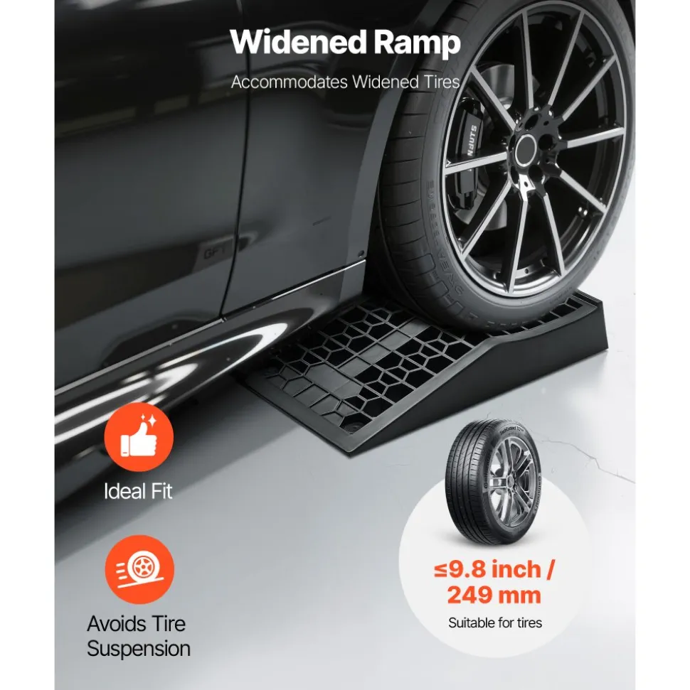 VEVOR Car Ramps, 2 PCS 20000 lbs GVW Capacity, 2.6 in Lift Height, Portable Low Profile Car Service Ramps for Home Garage Maintenance & Oil Changes, Heavy Duty for Low Chassis Vehicle & Support Jack