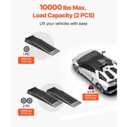 VEVOR Car Ramps, 2 PCS 13000 lbs GVW Capacity, 6.3 in Lift Height, Portable High Profile Car Service Ramps for Home Garage Maintenance and Oil Changes, Heavy Duty for Truck SUV Vehicle Repair, Black