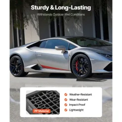 VEVOR Car Ramps, 4 PCS 20000 lbs GVW Capacity, 2.56 in Lift Height, Portable Low Profile Car Service Ramps for Home Garage Maintenance & Oil Changes, Heavy Duty for Low Chassis Vehicle & Support Jack